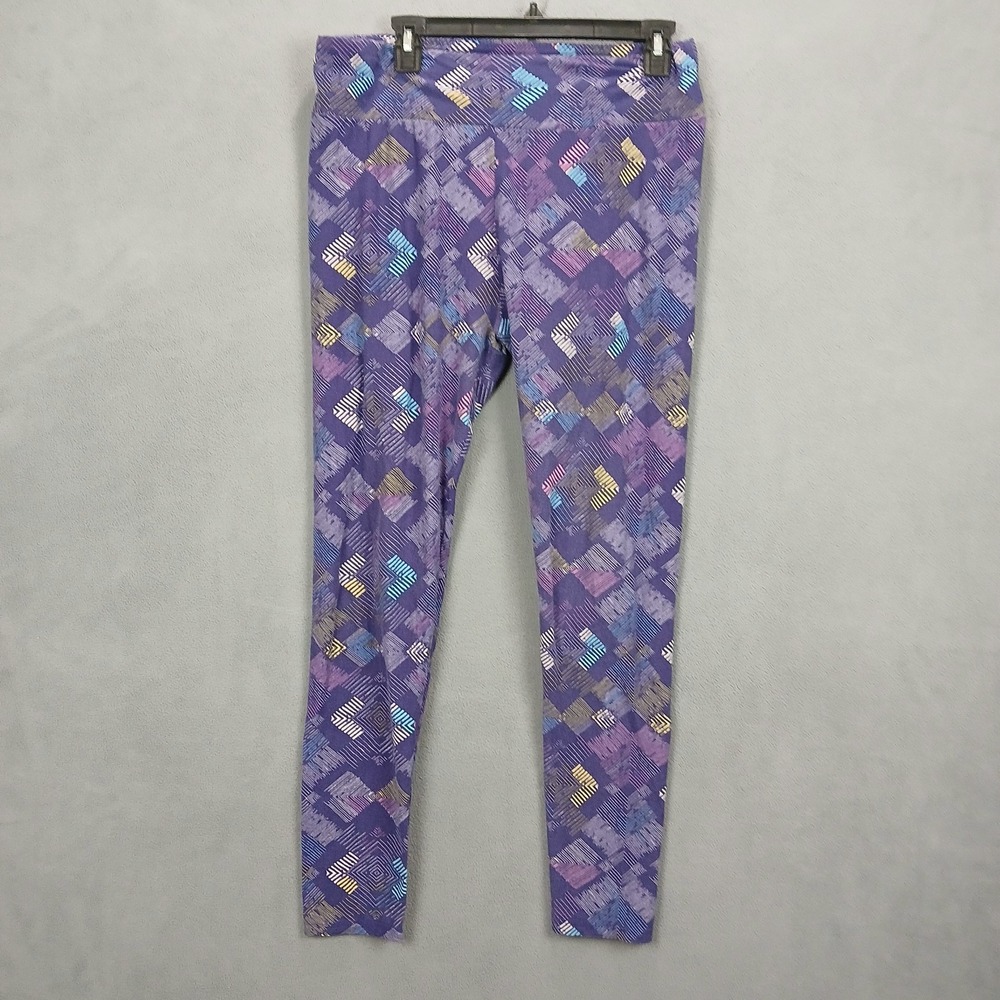LuLaRoe Leggings‎ Womens 32 Purple Geometric Stretch Skinny Leg Running Workout